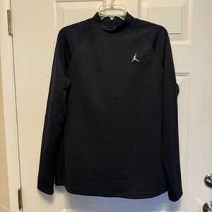 Jordan Black Ribbed Crewneck Men's Long Sleeve